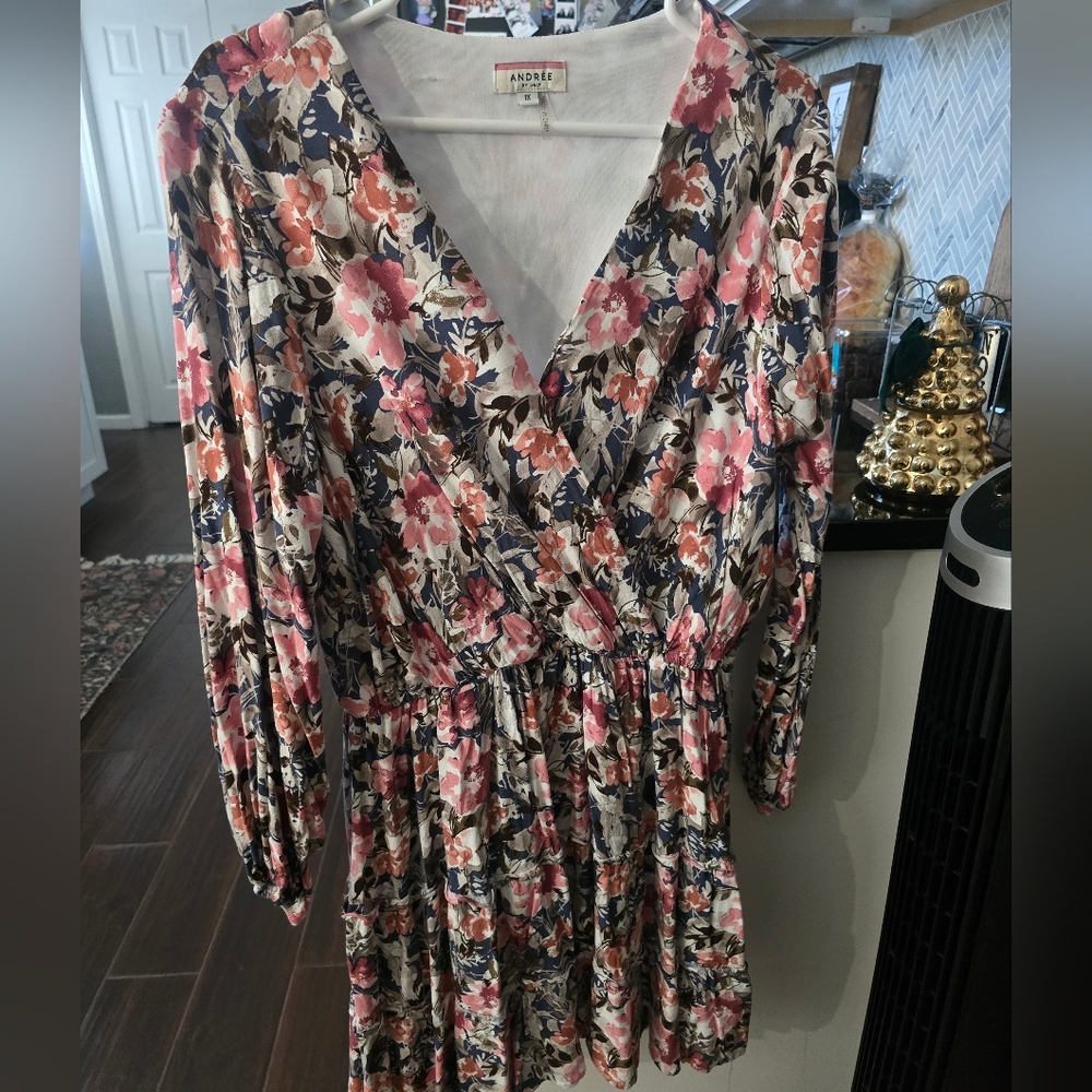 CHIC SOUL, 1X, ANDREE BY UNIT Floral Patterned Dress